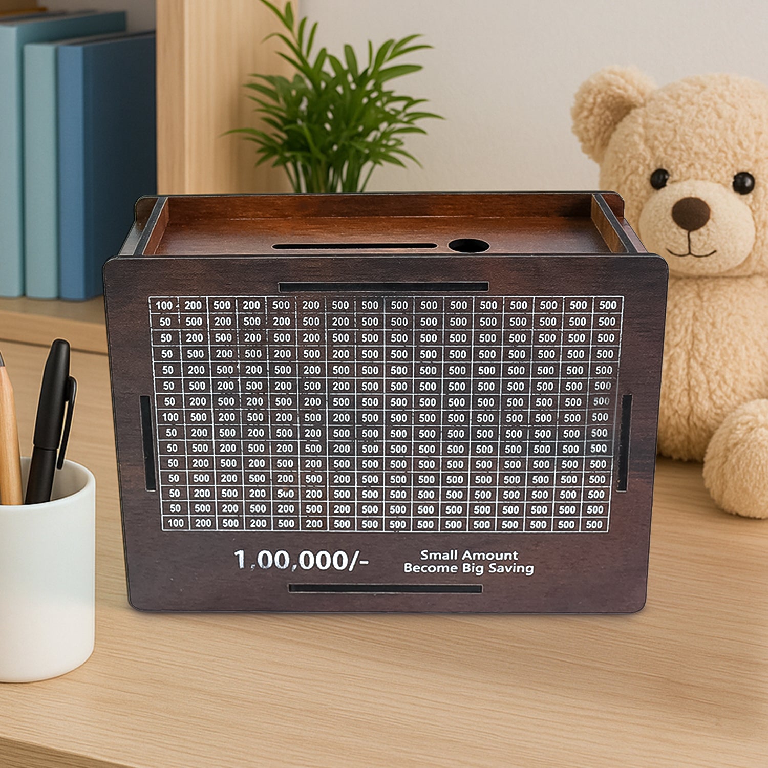 Wooden Money  Piggy Bank Money Box (1 Pc  Pen Not Included) Wooden Money  Piggy Bank Money Box (1 Pc  Pen Not Included)